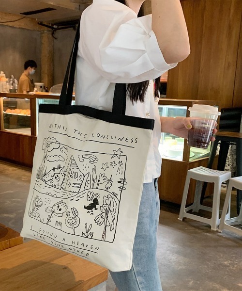 miniministore トートバッグ ロゴキャンバス レディース : ZOZOTOWN