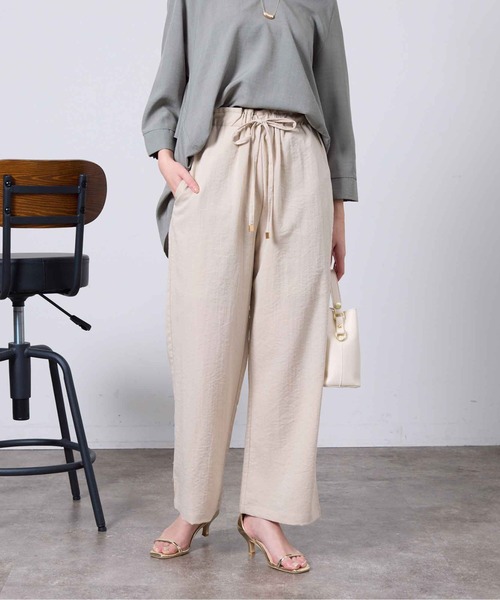 DT♪ 2ZIRCONE ストレートリネンパンツ 関税込 Chez toi パンツ リネンタッチストレートパンツ レディース