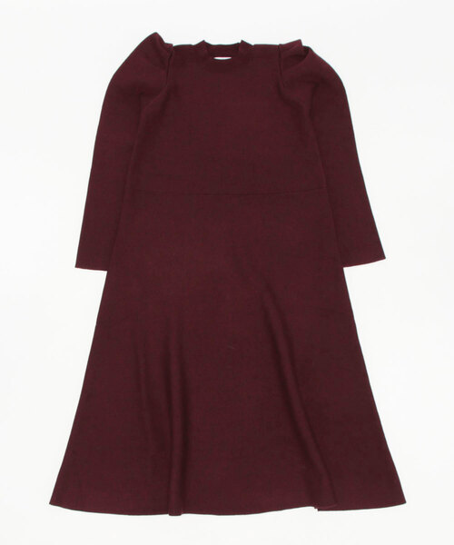 LANVIN en Bleu」 ニットワンピース 38 ボルドー レディース 