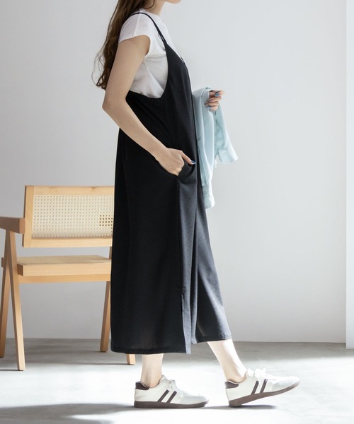 NAVY ワンピース 麻ライクキャミソールワンピース＋Tシャツセット