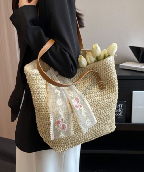 籠バック かごバッグ カゴバッグ ストローフリンジ : ZOZOTOWN Yahoo!店