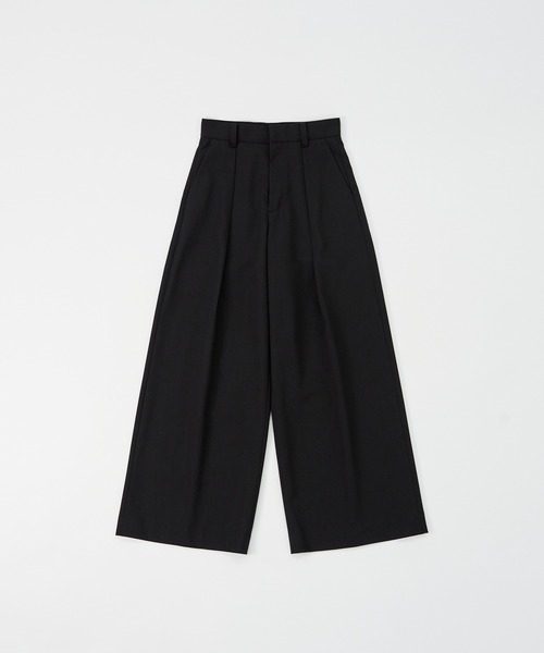 パンツ WOOL GABARDINE INTACK WIDE TROUSERS LAPIIS スラックス WOOL GABARDINE INTACK WIDE TROUSERS メンズ