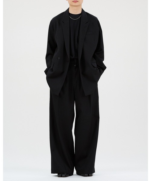LAPIIS スラックス WOOL GABARDINE INTACK WIDE TROUSERS メンズ