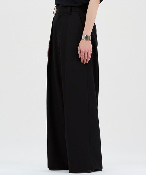 LAPIIS ワイドパンツ スラックス WOOL GABARDINE INTACK WIDE TROUSERS