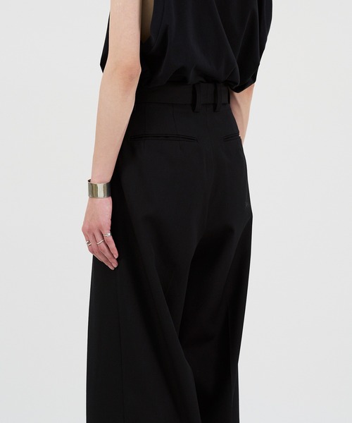 LAPIIS スラックス WOOL GABARDINE INTACK WIDE TROUSERS メンズ
