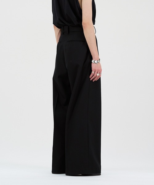 パンツ WOOL GABARDINE INTACK WIDE TROUSERS LAPIIS スラックス WOOL GABARDINE INTACK WIDE TROUSERS メンズ