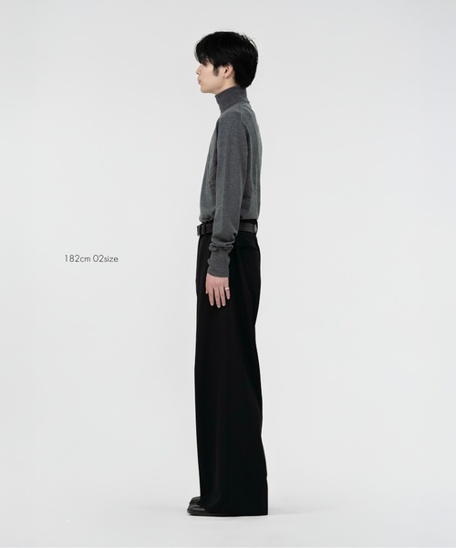 LAPIIS スラックス WOOL GABARDINE INTACK WIDE TROUSERS メンズ