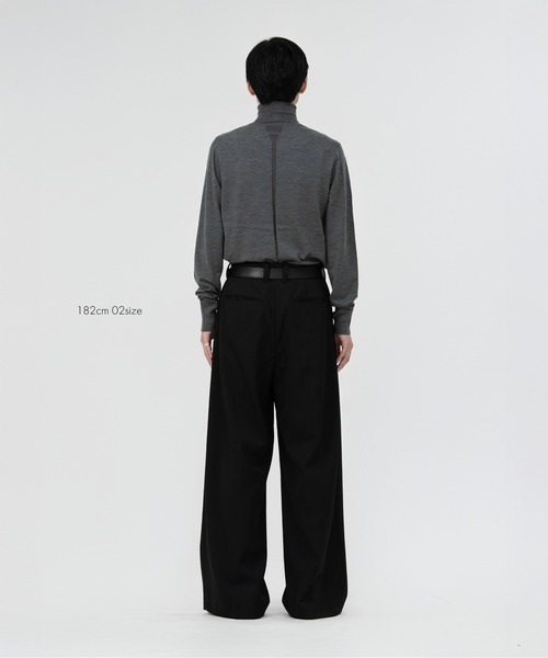 LAPIIS スラックス WOOL GABARDINE INTACK WIDE TROUSERS メンズ