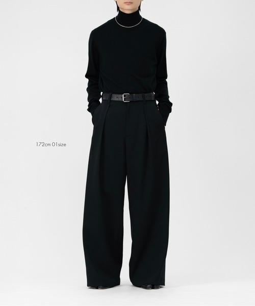 LAPIIS ワイドパンツ スラックス WOOL GABARDINE INTACK WIDE TROUSERS