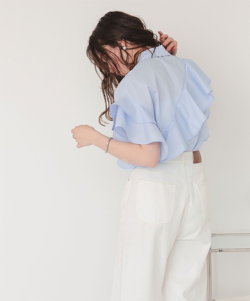 private0204 シャツ ブラウス コットン フリル 楽天市場】【SALE／60%OFF】ソフトタッチブロード縦フリル