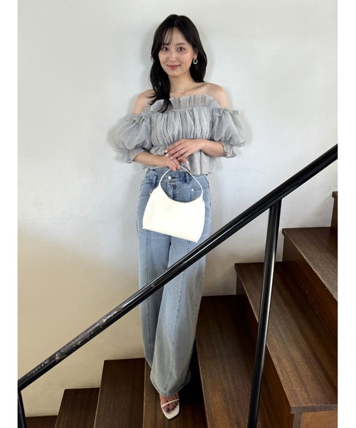 新品タグ付 snidel デザインワイドデニム ライトブルー SNIDEL ジーンズ デニム デニムパンツ デザインワイドデニム