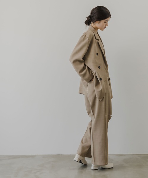 ベージュ ダブルブレスト テーラードジャケット JILL by JILL STUART｜<セットアップ対応>ダブルブレスト