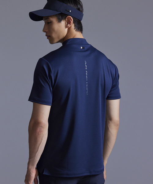 JUN & ROPE ネイビー モックネックシャツ JUN&ROPE' tシャツ 「NOIR」「UV」ダブルジャージモックネック