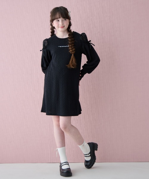 Amourire girl（アムリールガール） ワンピース 袖チュールワンピース 