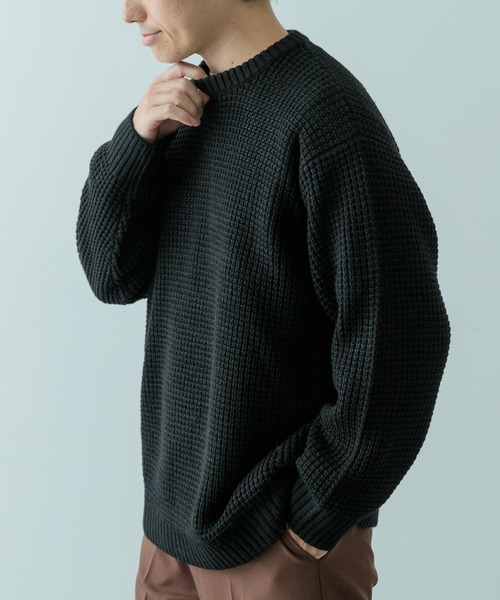 ITEMS URBANRESEARCH セーター ニット ワッフル編み クルー