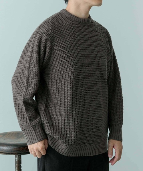 ITEMS URBANRESEARCH セーター ニット ワッフル編み クルー
