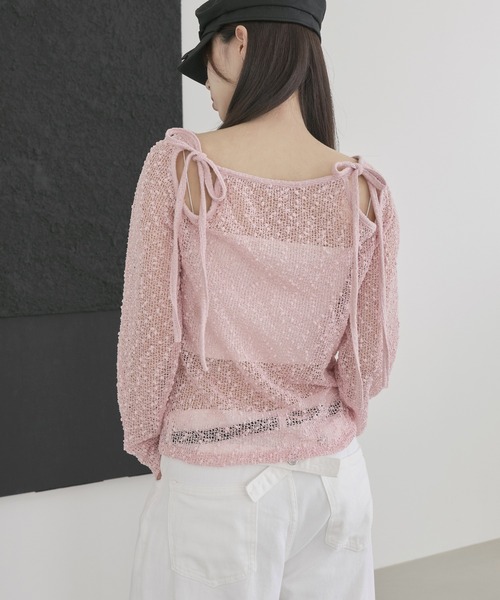 ポップコーン透けニット Samuel cygne シーニュ Cygne 2025 spring collection #Look24 ポップコーン透けニット