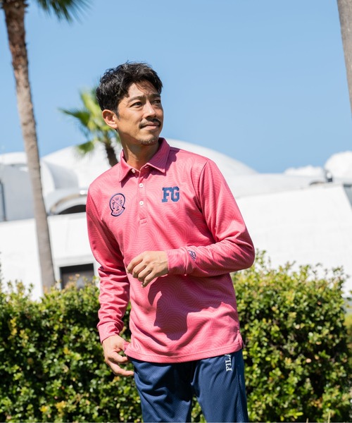 FILA GOLF シャツ 「FILA GOLF/フィラゴルフ」プリント裏起毛長袖