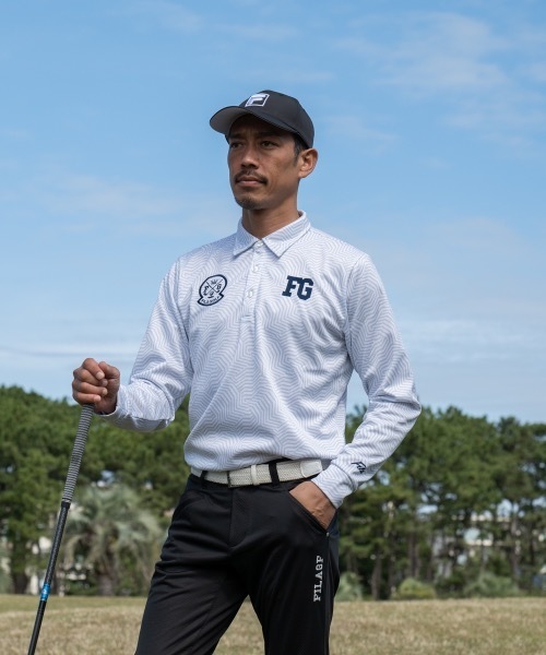 FILA GOLF シャツ 「FILA GOLF/フィラゴルフ」プリント裏起毛長袖