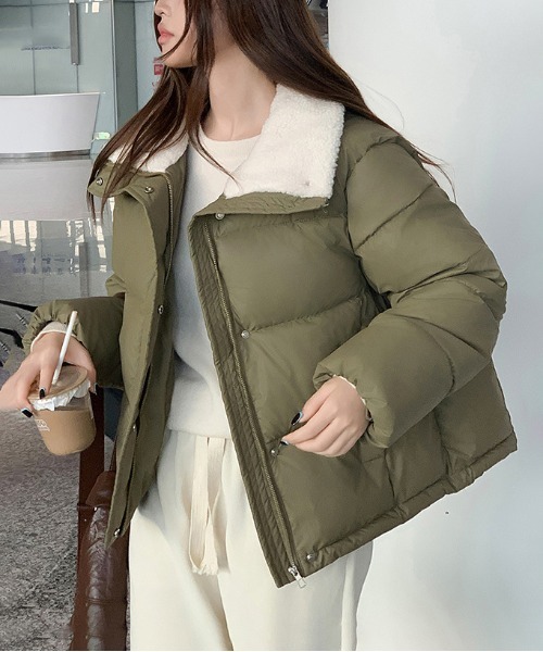 gossip!ロサンゼルス ブルゾン アウター Y2K レザーウールハイネック