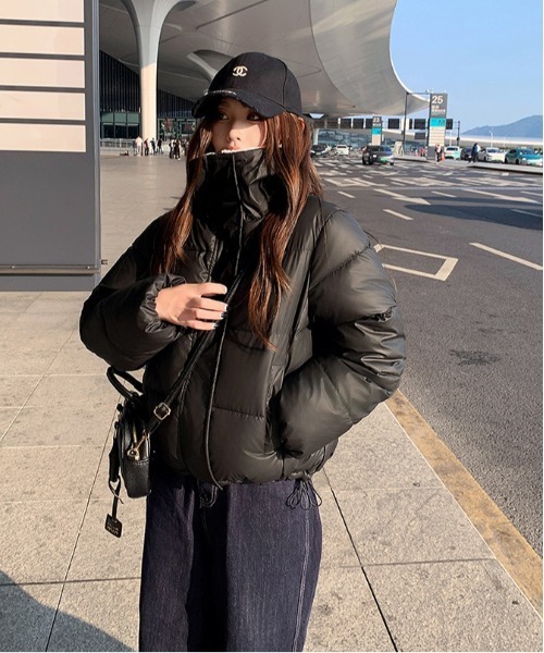 gossip!ロサンゼルス ブルゾン アウター Y2K レザーウールハイネック