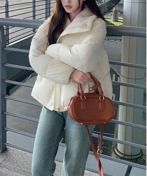 gossip!ロサンゼルス ブルゾン アウター Y2K レザーウールハイネック