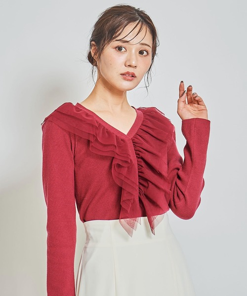 stola.チュールフリルドッキングニットプルオーバー
¥16,500（税込） 2月のMust Buy！『チュールドッキングニット』｜Stola.（ストラ