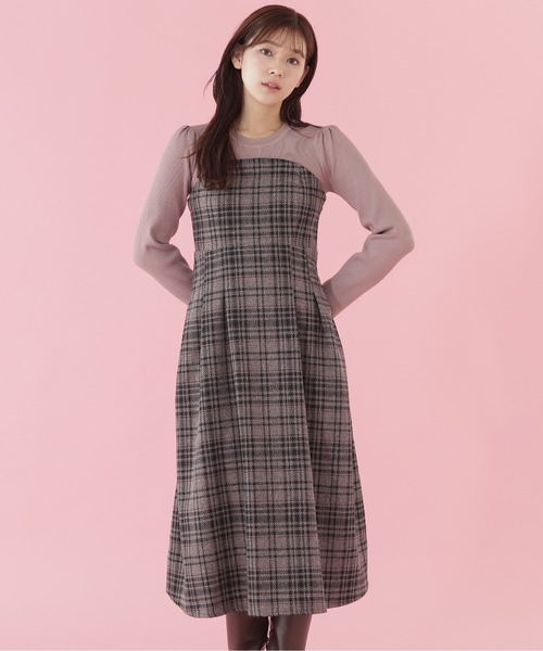 Jill Stuart ワンピース JILL by STUART ワンピース オリジナルミックスツィードチェック