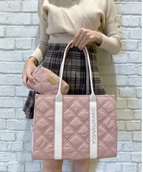 大人気!! SAMANTHAVEGA ロゴテープキルティング A4 トートバッグ ロゴテープキルティングA4トートバッグ(FREE ブラック