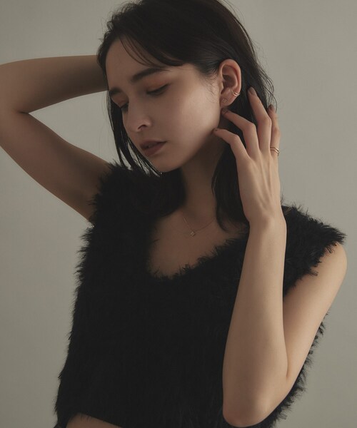 シ*ン様 10K 三角形デザイン 青色ストーンピアス COCOSHNIK ノットデザインスウィングチェーンピアス｜WOMEN｜250HAT56-373K
