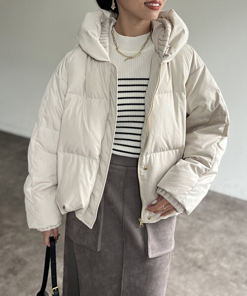 美品✨TORYBURCH ダウン ジャケット ショート丈 ノーカラー VION ダウンコート ダウンジャケット Faux Leather Short Down