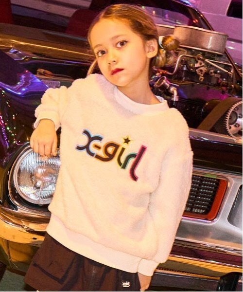 X-girl Stages（エックスガールステージス） トレーナー カラフルロゴ