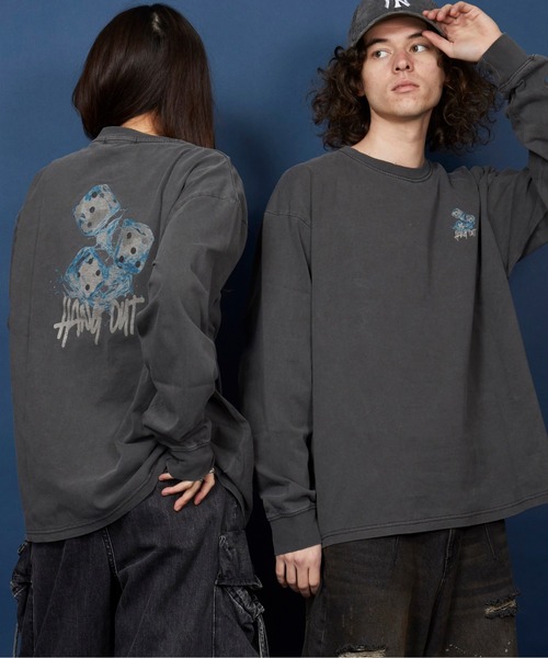 平成聖母 Tシャツ ヴィンテージ加工 ダークグレー XLサイズ おしゃれ MONO-MART tシャツ ヴィンテージ加工カレッジロゴプリント