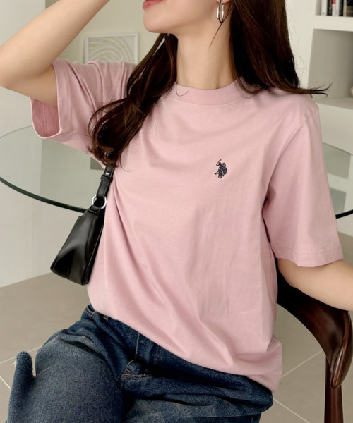 【関税込】 クルーネック 半袖 Tシャツ - ピンク U.S. POLO ASSN. tシャツ ベーシック クルーネック 半袖 Tシャツ
