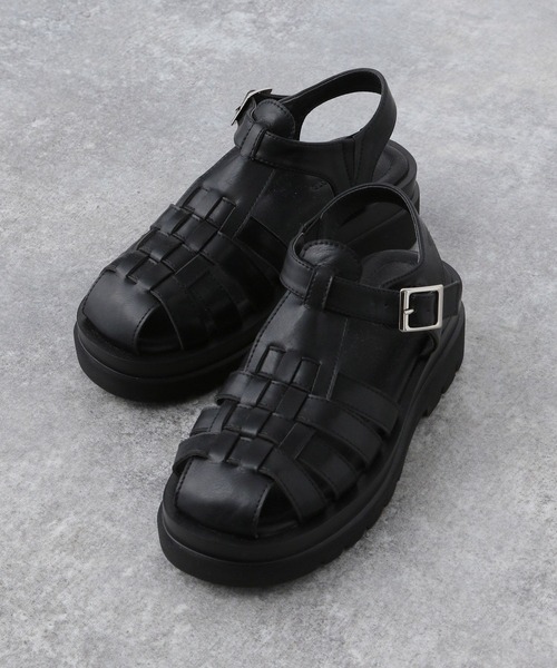 GLOBAL WORK 「GLOBAL WORK」 フラットサンダル MEDIUM ブラック