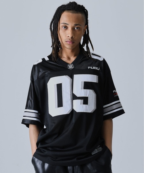 fubu ゲームシャツ FUBU WORLDWIDE ユニフォーム ゲームシャツ 水色 赤【XXL