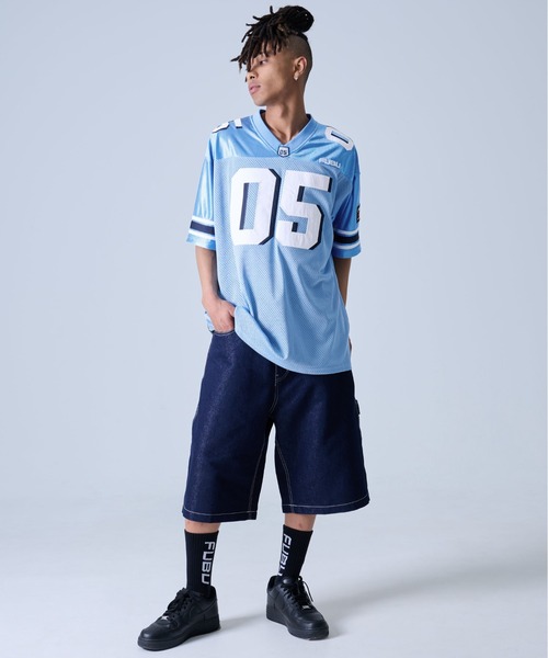 FUBU アメリカンフットボールシャツ XL 05 FUBU Shirt Mens XXXL Jersey Football 05 Grey/Red Vintage