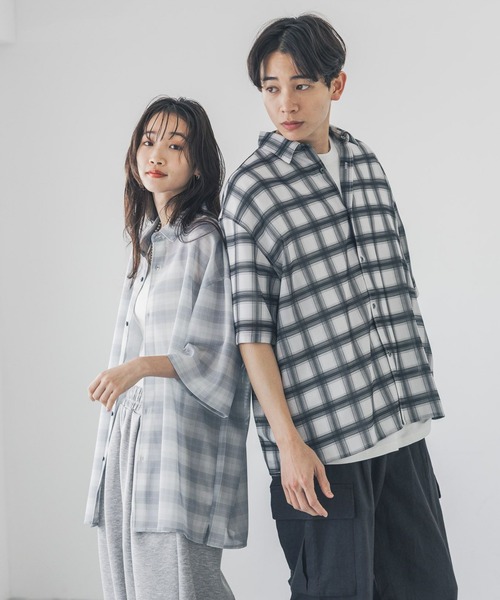 LOWRYS FARM（ローリーズファーム） シャツ メッシュオンブレチェック