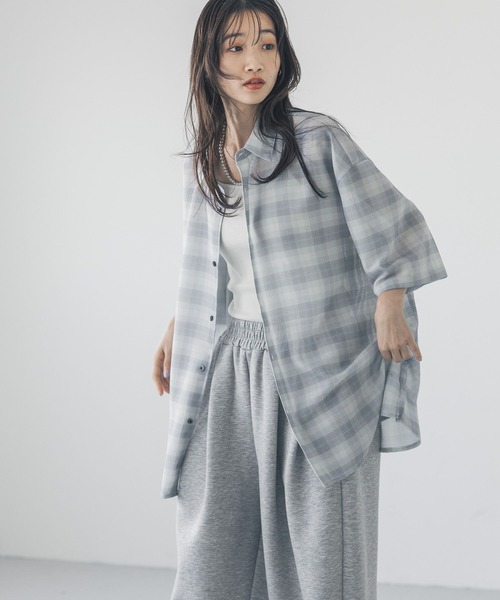 LOWRYS FARM（ローリーズファーム） シャツ メッシュオンブレチェック