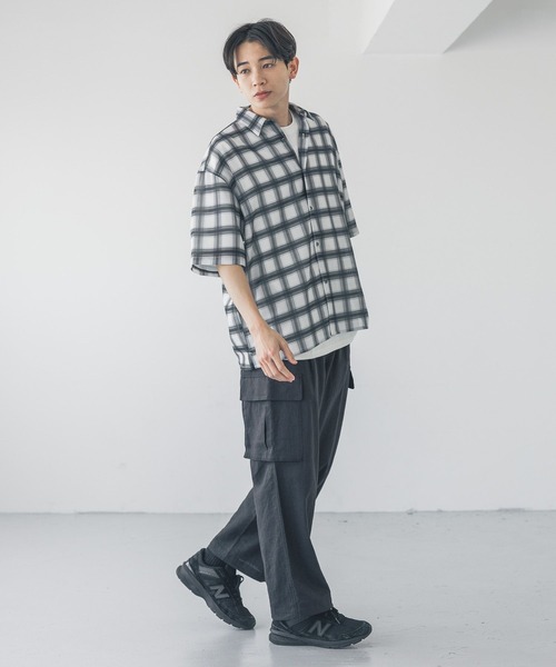 LOWRYS FARM　ダークグレー　Wメッシュジャケシャツ cz5604-01_1.jpg