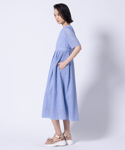 美品 TOCCA 25年 洗える FLOWER OF ZELLIGE ドレス 0 TOCCA（トッカ） ワンピース 半袖 FLOWER OF ZELLIGE ドレス