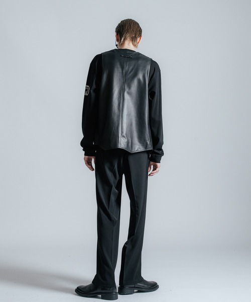 ベスト ジレ SPANISH LAMB LEATHER VEST メンズの画像