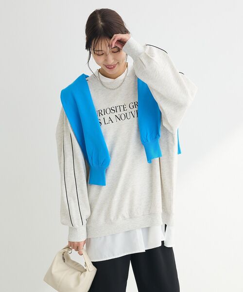 FRAMeWORK ロゴスエットチュニック 新品未使用タグ付き レッド 【LOGOS Park(ロゴスパーク)】長袖ドロップショルダー