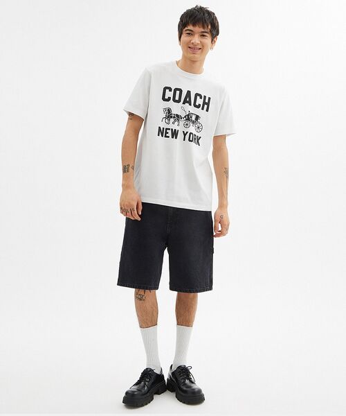 【COACH】ホース アンド キャリッジ Tシャツ ★ ロゴ シンプル COACH tシャツ ホース アンド キャリッジ Tシャツ メンズ