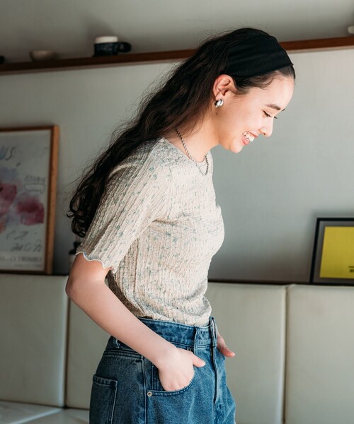 FREAK'S STORE（フリークスストア） tシャツ 半袖 花柄 ストレッチ