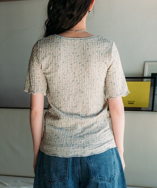 FREAK'S STORE tシャツ 花柄 ストレッチショートスリーブ