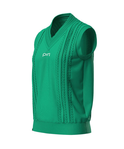 ベスト ジレ 「PING APPAREL」ケーブルVネックニットベスト 「LADIES LINE」 (LADIES) レディース PING ベスト ジレ 「PING APPAREL」ケーブルVネックニットベスト