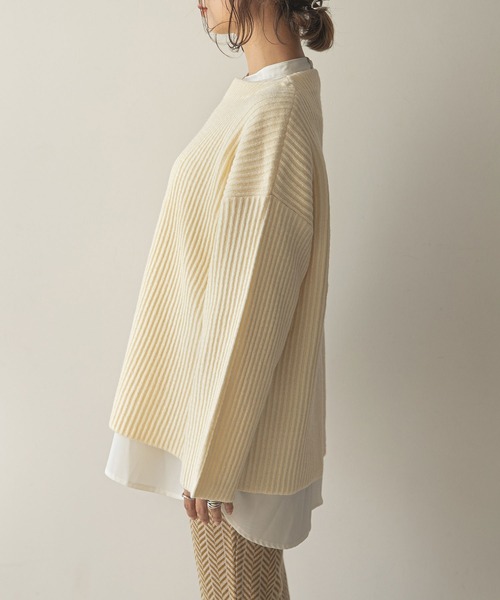 「rectangle」 長袖ニット FREE グレイッシュベージュ レディース_画像2