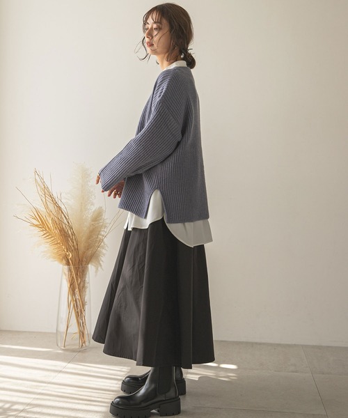 「rectangle」 長袖ニット FREE グレイッシュベージュ レディース_画像7