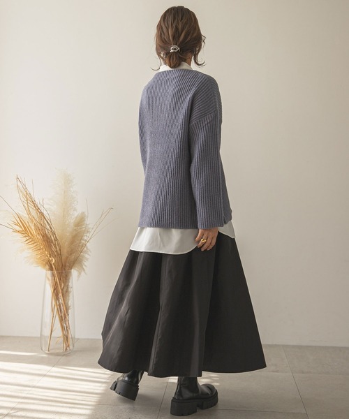 「rectangle」 長袖ニット FREE グレイッシュベージュ レディース_画像8